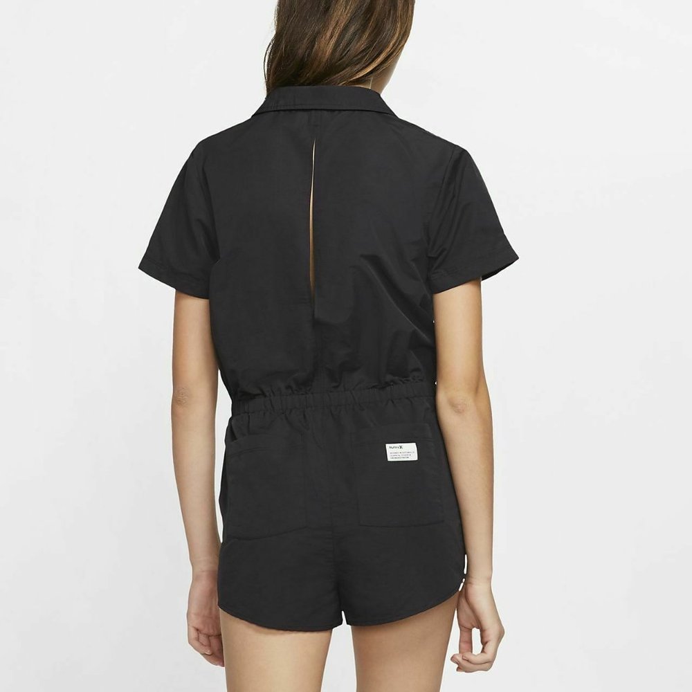 Hurley X Womens Coastal Solid Short Sleeve Black Romper Size Medium * - Picture 2 of 4